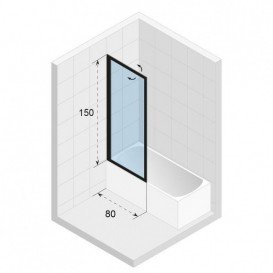 Шторка для ванной Riho Lucid GD501 80х150 белый/прозрачное стекло GDB508W000