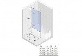Шторка для ванної Riho Scandic M109V 85х150 ліва прозоре скло GX0604201