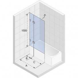 Шторка для ванной Riho Scandic S109-85 прозрачное стекло GC16200