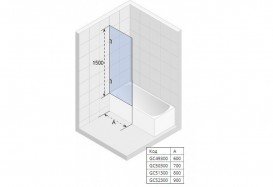 Шторка для ванной Riho Scandic S409-70 прозрачное стекло GC50300