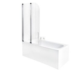 Шторка для ванни Besco Ambition 2 80,5х140 см хром/прозоре скло PA-2S