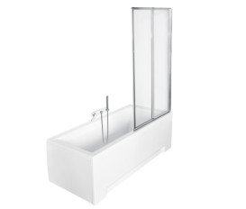 Шторка для ванны Besco Ambition Premium 2 80,5х140 см хром/прозрачное стекло PAP-2S