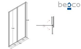 Шторка для ванни Besco Ambition Premium 2 80,5х140 см хром/прозоре скло PAP-2S