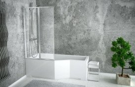 Шторка для ванны Besco Ambition Premium 2 80,5х140 см хром/прозрачное стекло PAP-2S