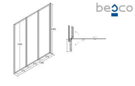 Шторка для ванны Besco Ambition Premium 3 130х140 см хром/прозрачное стекло PAP-3S
