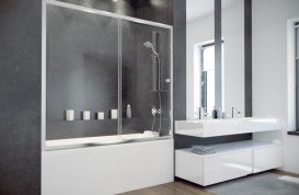 Шторка для ванни Besco Duo Slide II 170х150 см хром/прозоре скло DDS-II-170
