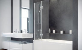 Шторка для ванни Besco Prestigio 80х150 см хром/прозоре скло PP-2S