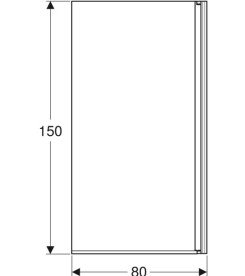 Шторка для ванни Geberit Geo 80х150 см прозоре скло 560.118.00.2