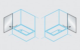 Шторка Kolpa San Andromeda BS 80-UNI B 80х140 см профіль чорний прозоре скло 517760