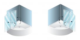 Шторка для ванны Kolpa San Loco Sole TP 143/K-D 143х140 см левая профиль серебряный стекло прозрачное 528100