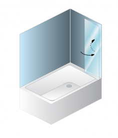 Шторка для ванни Kolpa San Quat TP 110 110х140 см профіль білий скло полістирольне 790510