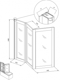 Шторка для ванни Kolpa San Quat TP 140 140х140 см профіль білий скло полістирольне 944180
