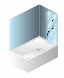 Шторка для ванни Kolpa San Quat TP 140 140х140 см профіль білий скло полістирольне 944180