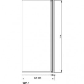 Шторка для ванны PoolSpa Clif-N 67х153 left/right стекло прозрачное/профиль хром PI4000094