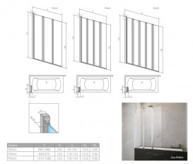 Шторка для ванни Radaway Eos PNW 86х152 см хром скло прозоре 1205401-101