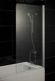 Шторка для ванни орні Eger 80х150 права / ліва профіль алюміній хром скло прозоре 599-02L / R