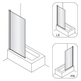 Шторка для ванни Roca Capital 85х140 одноелементна профіль алюміній хром скло прозоре AM4008512M