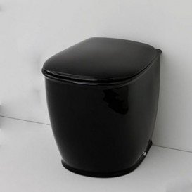 Сидіння з кришкою для унітазу ArtCeram Azuley чорний глянсовий / бронза AZA001 03; 72