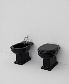 Сидіння з кришкою для унітазу ArtCeram Hermitage чорний глянсовий / хром HEA005 03; 71