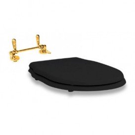 Сиденье с крышкой для унитаза ArtCeram Hermitage чёрный глянцевый/золото HEA005 03;73