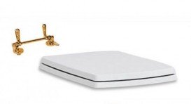 Сидіння з кришкою для унітазу ArtCeram JAZZ білий глянцевий / бронза JZA006 01; 72