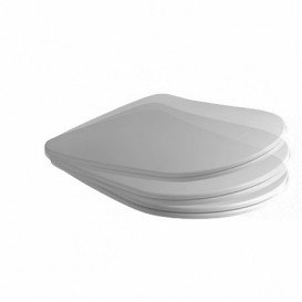 Сиденье с крышкой для унитаза быстросъемное Kerasan Nolita SLIM с микролифтом термопласт светло-серый петли хром 539182