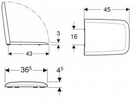 Сидіння з кришкою для унітазу Geberit iCon Square білий дюропласт 500.837.01.1