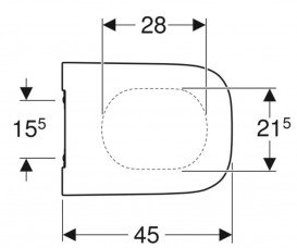 Сиденье с крышкой для унитаза Geberit Smyle Square Slim Soft-Close дюропласт белый 500.240.01.1