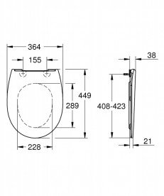 Сиденье с крышкой для унитаза Grohe Bau Ceramic Soft-Close дюропласт альпийский белый 39923000
