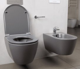 Сиденье с крышкой для унитаза Hatria Fusion с функцией быстрого снятия и плавного закрывания антрацит 00Y1V108