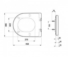 Сидіння з кришкою для унітазу Laufen Pro дюропласт пергамон H8919503490031