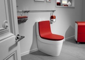 Сиденье с крышкой для унитаза Roca Khroma Soft Closе дюропласт красный A801652F3T