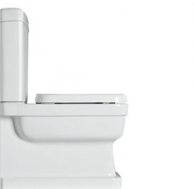 Сиденье с крышкой для унитаза Simas Evolution терморезина белый петли хром EVO003