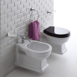 Сиденье с крышкой для унитаза Simas Londra с микролифтом дерево орех петли золото/бронза LO 009S