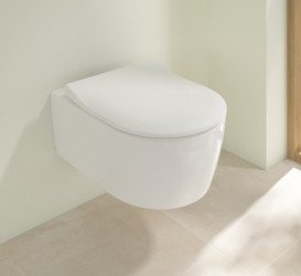 Сидіння з кришкою для унітазу Villeroy&Boch Avento SlimSeat Soft Close дюроспласт альпійський білий 9M87S101