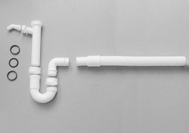 Сифон 1 ½ з гофрованої трубкою вихід на 40 і 50 мм Blanco пластик білий 137262