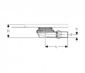 Сифон для душового піддону Geberit Setaplano d40 висота гідрозатвори 30 мм 154.022.00.1