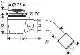 Сифон для душевого поддона Hansgrohe коллекция Staro'52 60030000