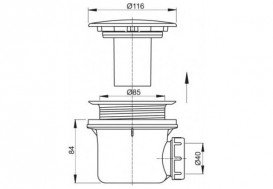 Сифон для душового піддону Koller Pool хромований A49CR (KP)