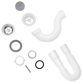 Сифон для душевого поддона Kroner KRP ST01 прямоточный пластик/нержавеющая сталь CV032069