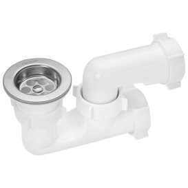 Сифон для душевого поддона Kroner KRP ST02 с ревизией пластик/нержавеющая сталь CV032070