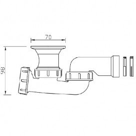 Сифон для душевого поддона Prevex d52 мм click-clack со сливной трубой 32 мм 3212007