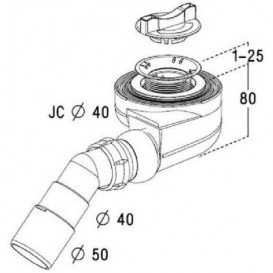 Сифон для душового піддону Radaway 5SL1 білий 5902738014326