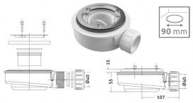 Сифон для душового піддону Radaway Ø90 мм HS1