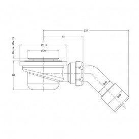 Сифон для душового піддону Radaway хром PB50T