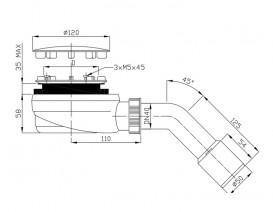 Сифон для душового піддону Radaway R510 хром 5902738056722