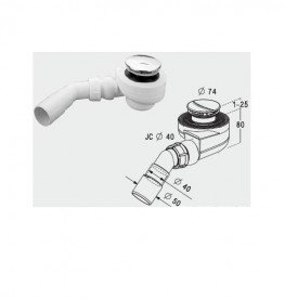 Сифон для душевого поддона Radaway Turboflow TB50 хром 5902738033150