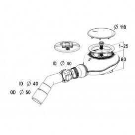 Сифон для душового піддону Radaway Turboflow TB21 хром 3309033860108
