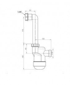 Сифон для кондиционера Prevex Ventloc с накидной гайкой 5/4 со сливной трубой 32 мм 3000008