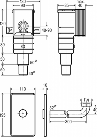 Сифон для консольної раковини Viega 1 пластик білий 553760